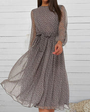 Elegantes Damenkleid mit A-Linie und langen Ärmeln für den Alltag 1