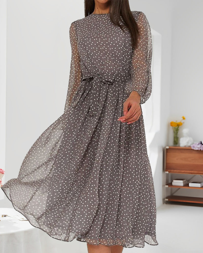 Elegantes Damenkleid mit A-Linie und langen Ärmeln für den Alltag 2