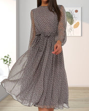 Elegantes Damenkleid mit A-Linie und langen Ärmeln für den Alltag 3