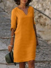 Elegantes Damenkleid mit V-Ausschnitt für vielseitige Anlässe und zeitlosen Stil 4