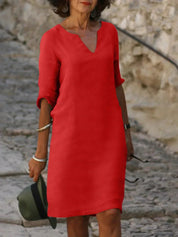Elegantes Damenkleid mit V-Ausschnitt für vielseitige Anlässe und zeitlosen Stil 5