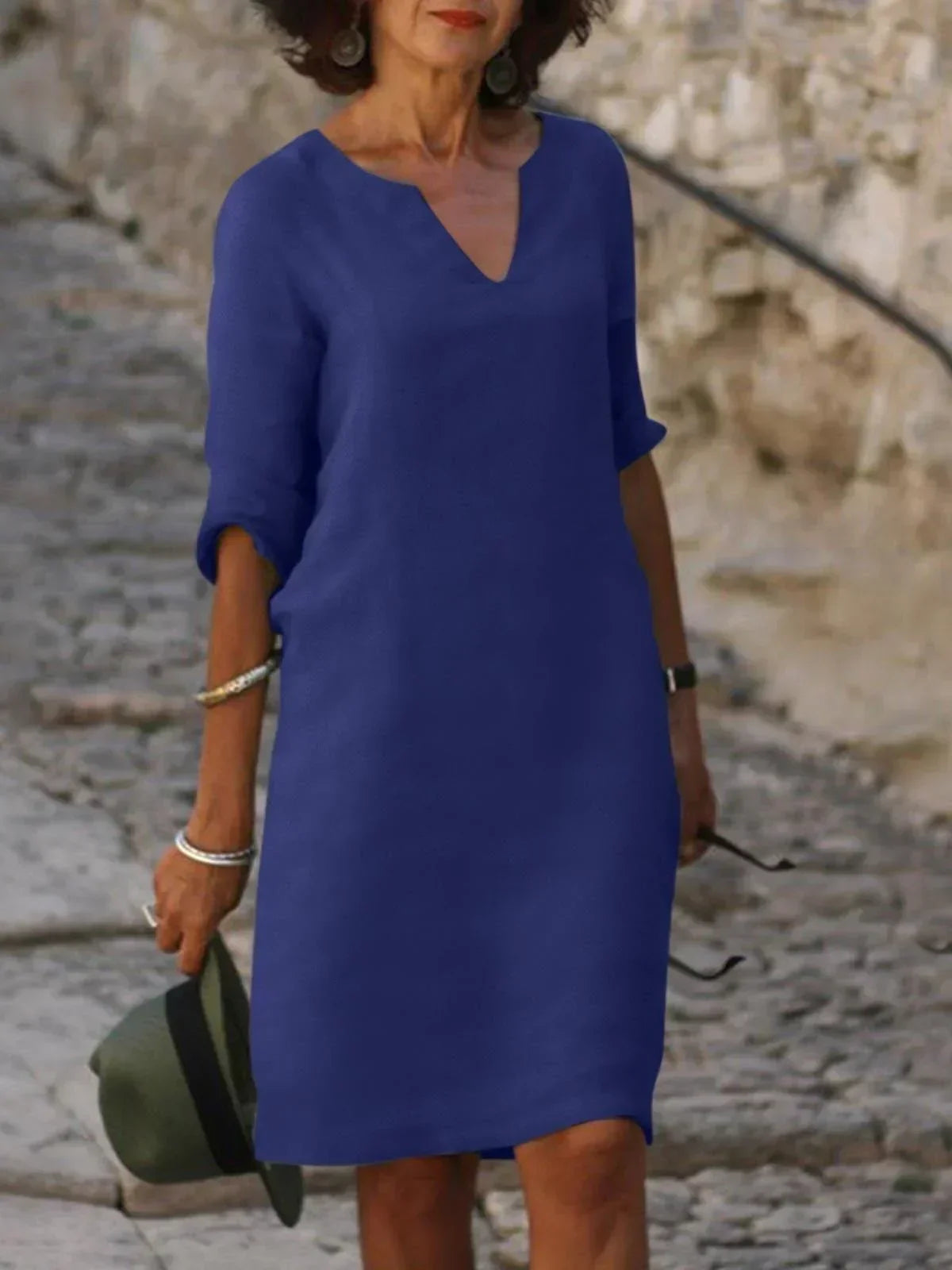 Elegantes Damenkleid mit V-Ausschnitt für vielseitige Anlässe und zeitlosen Stil 8
