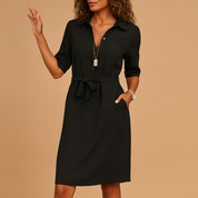 Elegantes Damenkleid mit tailliertem Schnitt für Alltag und Büro 0