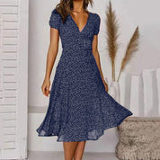 Elegantes Kleid Damen A-Linie mit V-Ausschnitt – Festliche Kleider für Frühling und Sommer 2