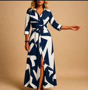 Elegantes Kleid Damen Sommerkleid Lang Locker Kurzarm Atmungsaktiv für Stilbewusste Frauen 4
