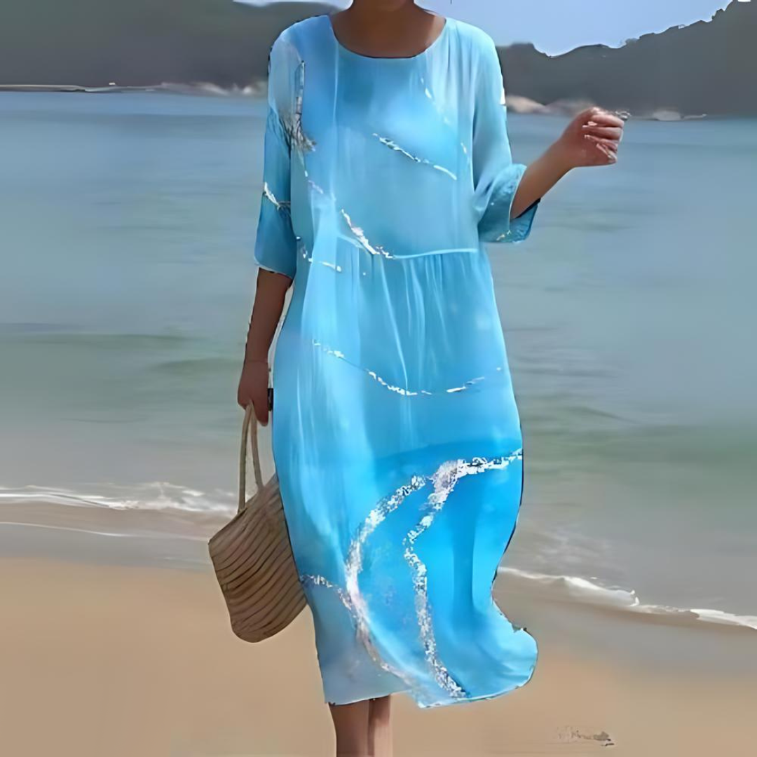 Elegantes Kleid Damen mit Blumendruck für Festliche Anlässe | Sommerliche Elegante Kleider Damen 1