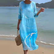 Elegantes Kleid Damen mit Blumendruck für Festliche Anlässe | Sommerliche Elegante Kleider Damen 1