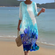 Elegantes Kleid Damen mit Blumendruck für Festliche Anlässe | Sommerliche Elegante Kleider Damen 10