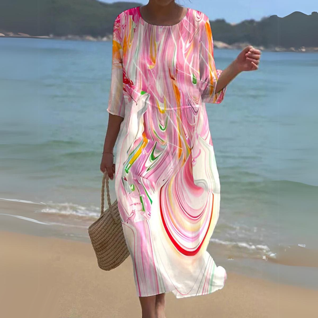 Elegantes Kleid Damen mit Blumendruck für Festliche Anlässe | Sommerliche Elegante Kleider Damen 6