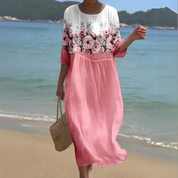Elegantes Kleid Damen mit Blumendruck für Festliche Anlässe | Sommerliche Elegante Kleider Damen 7