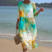 Elegantes Kleid Damen mit Blumendruck für Festliche Anlässe | Sommerliche Elegante Kleider Damen 9