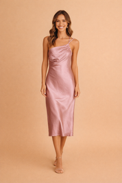 Elegantes Maxikleid Damen One-Shoulder Sommerkleid Lang Fließend Festlich 3