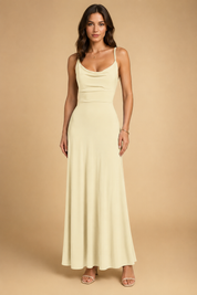 Elegantes Maxikleid Lang Mit V-Ausschnitt – Taillierter Schnitt Für Sommer Kleider Lange Damen 0