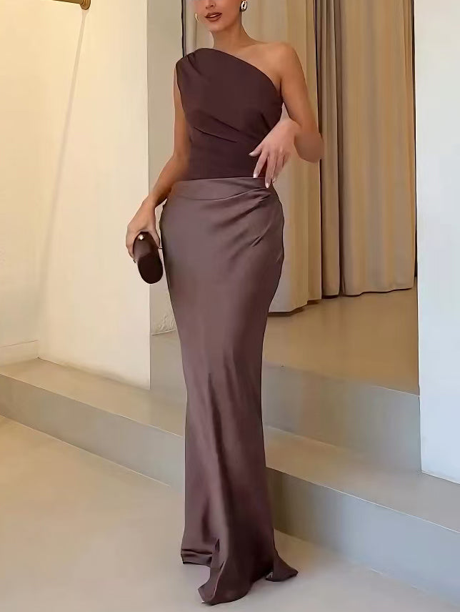 Elegantes Maxikleid mit One-Shoulder-Ausschnitt für Frauen – Perfekt für besondere Anlässe 5