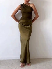 Elegantes Maxikleid mit One-Shoulder-Ausschnitt für Frauen – Perfekt für besondere Anlässe 7