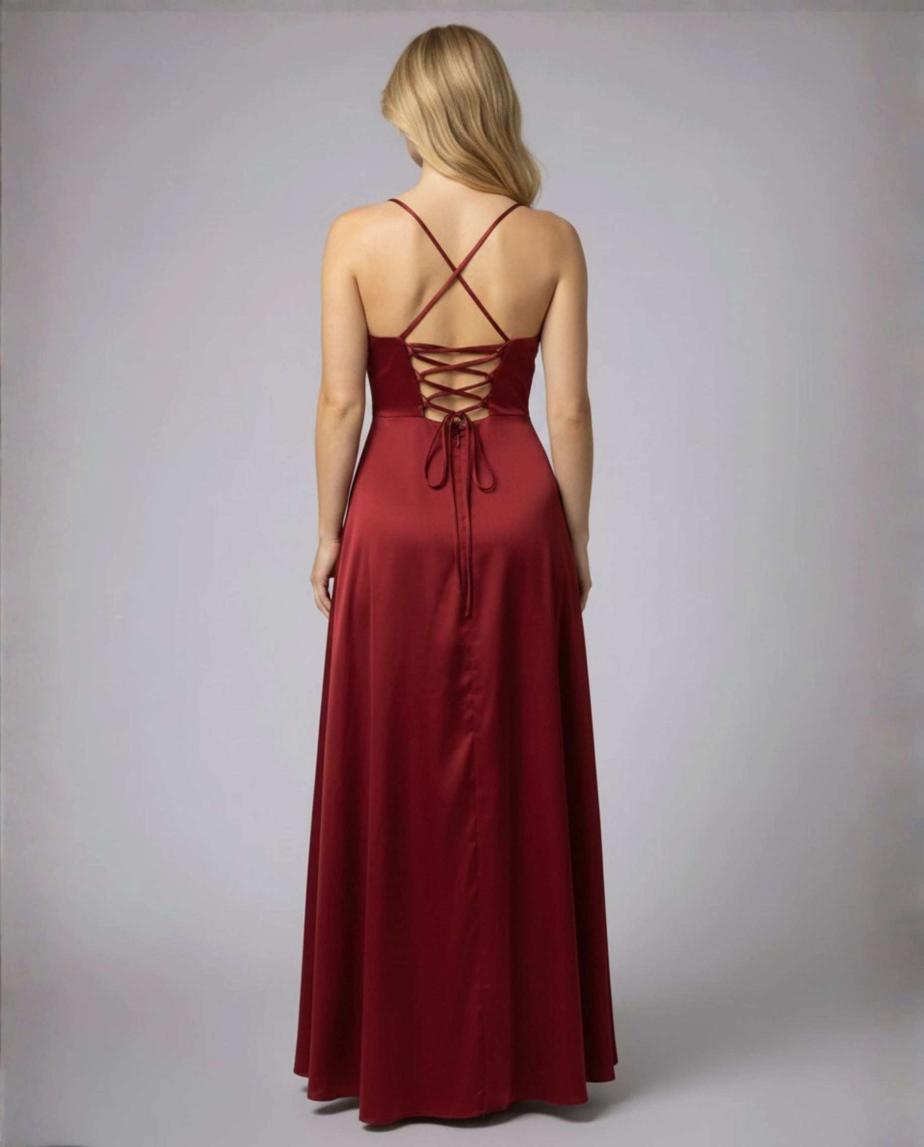 Elegantes Maxikleid mit Schlitz für Damen Sommer Hochzeitskleid Figurbetont 1