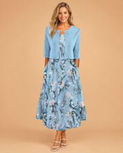 Elegantes Midi-Blumenkleid für Damen Sommerkleid mit Komfort und Stil 0