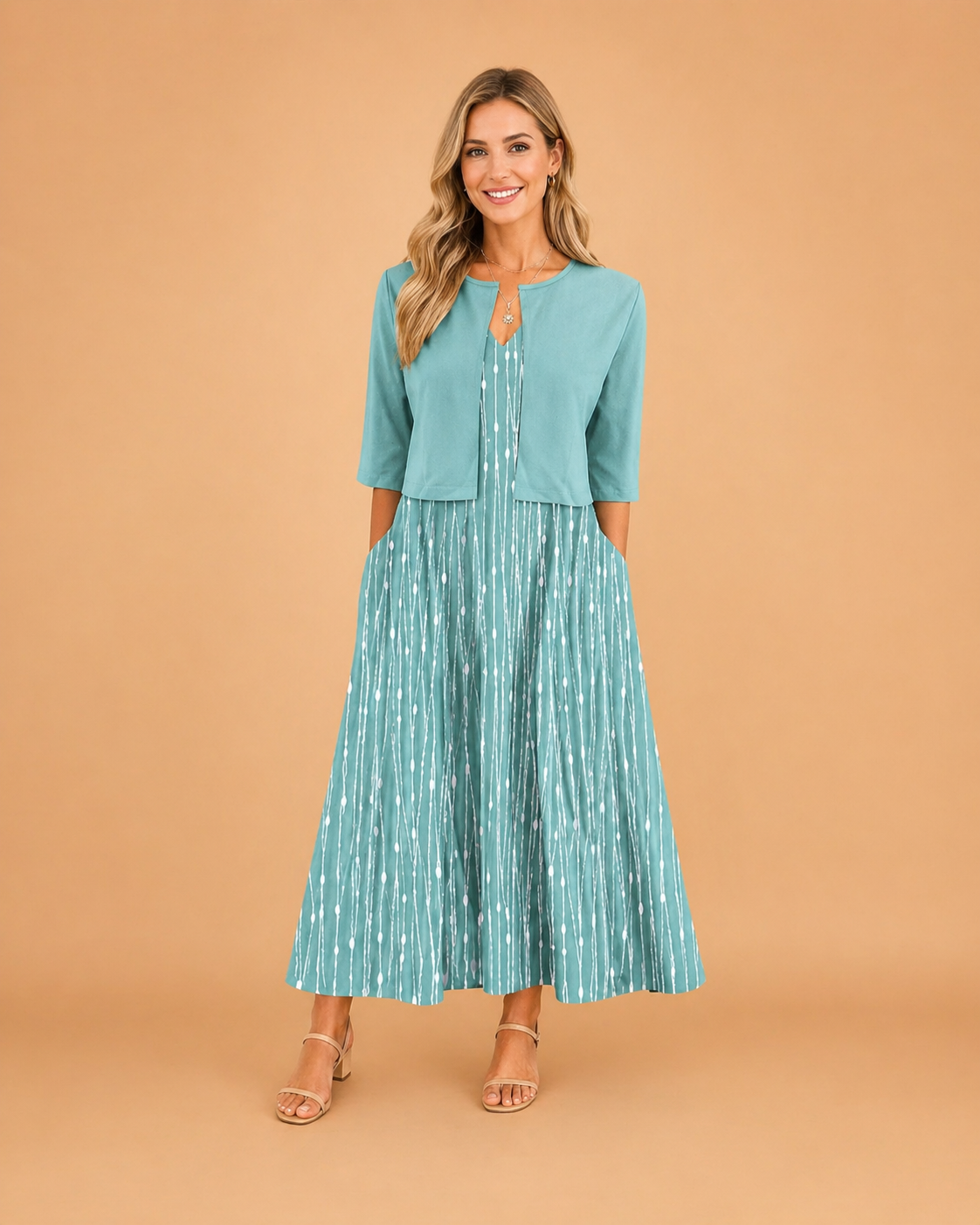 Elegantes Midi-Blumenkleid für Damen Sommerkleid mit Komfort und Stil 3