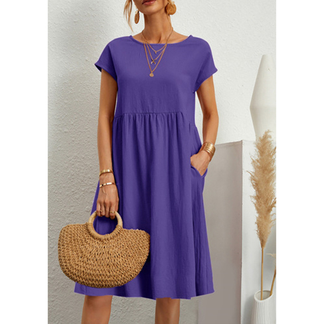 Elegantes Midikleid Damen Sommerkleid mit Fließender Linie für Stil und Komfort 10