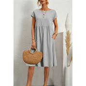 Elegantes Midikleid Damen Sommerkleid mit Fließender Linie für Stil und Komfort 4