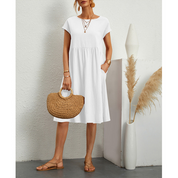Elegantes Midikleid Damen Sommerkleid mit Fließender Linie für Stil und Komfort 5