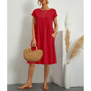 Elegantes Midikleid Damen Sommerkleid mit Fließender Linie für Stil und Komfort 7