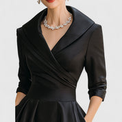 Elegantes Midikleid für Frauen – Femininer V-Ausschnitt, 3/4-Ärmel, zeitloser Stil 5