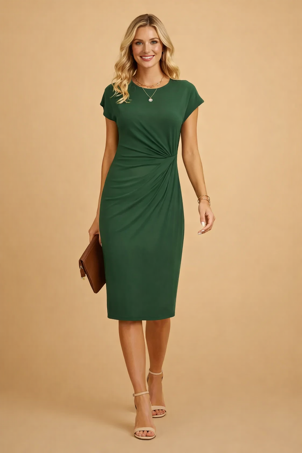 Elegantes Midikleid mit Knoten vorne für Damen – Stilvoller Sommerlook 4