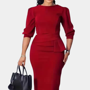Elegantes Midikleid mit Rüschen für Frauen – Ideal für Herbst und Winter 1