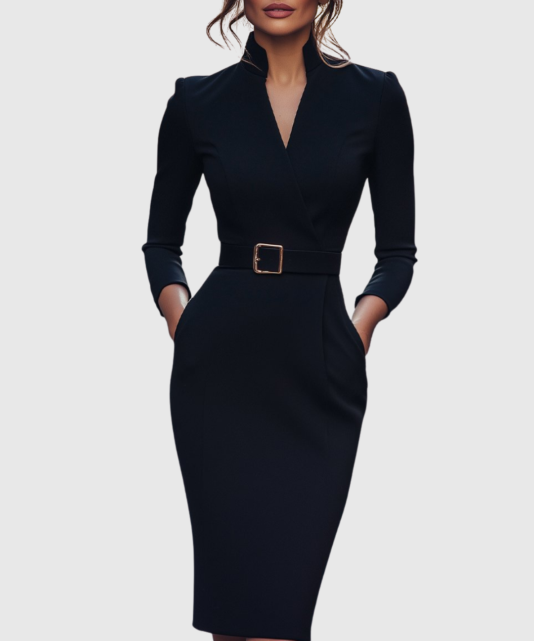 Elegantes Midikleid mit Wickelausschnitt für Damen - Vielseitig und Stilvoll 0