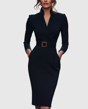 Elegantes Midikleid mit Wickelausschnitt für Damen - Vielseitig und Stilvoll 0