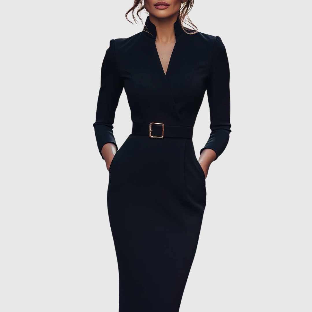 Elegantes Midikleid mit Wickelausschnitt für Damen - Vielseitig und Stilvoll 1