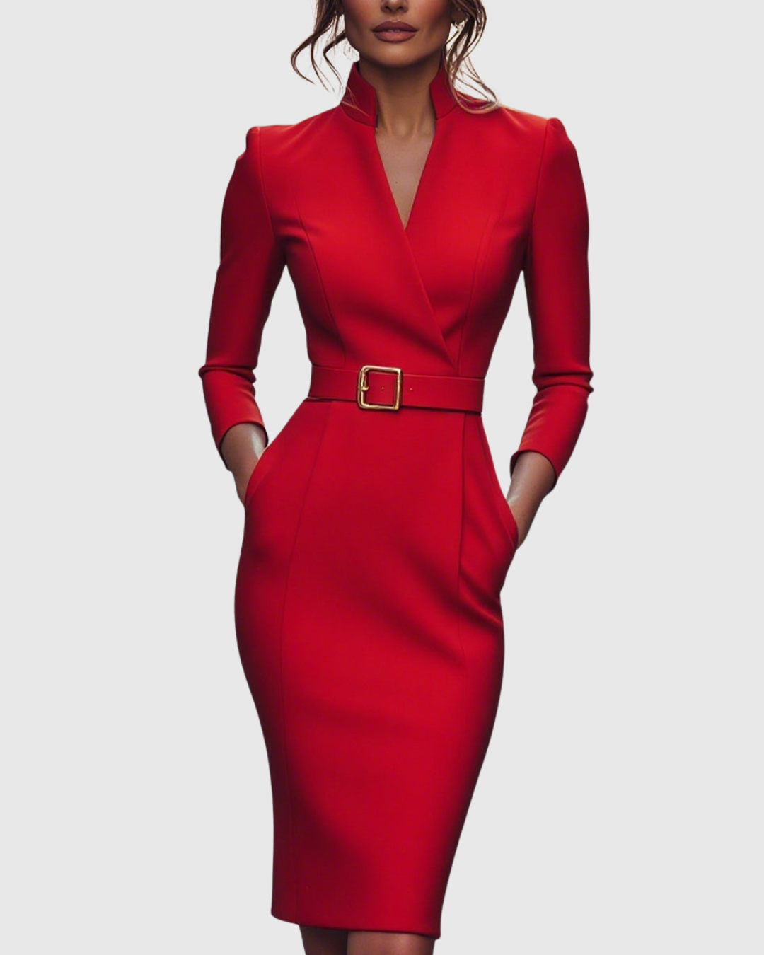 Elegantes Midikleid mit Wickelausschnitt für Damen - Vielseitig und Stilvoll 11