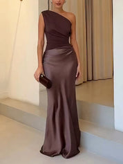 Elegantes Plissiertes Maxikleid Mit One-Shoulder-Ausschnitt – Sommer Maxikleider Für Besondere Anlässe Und Lange Kleider 0