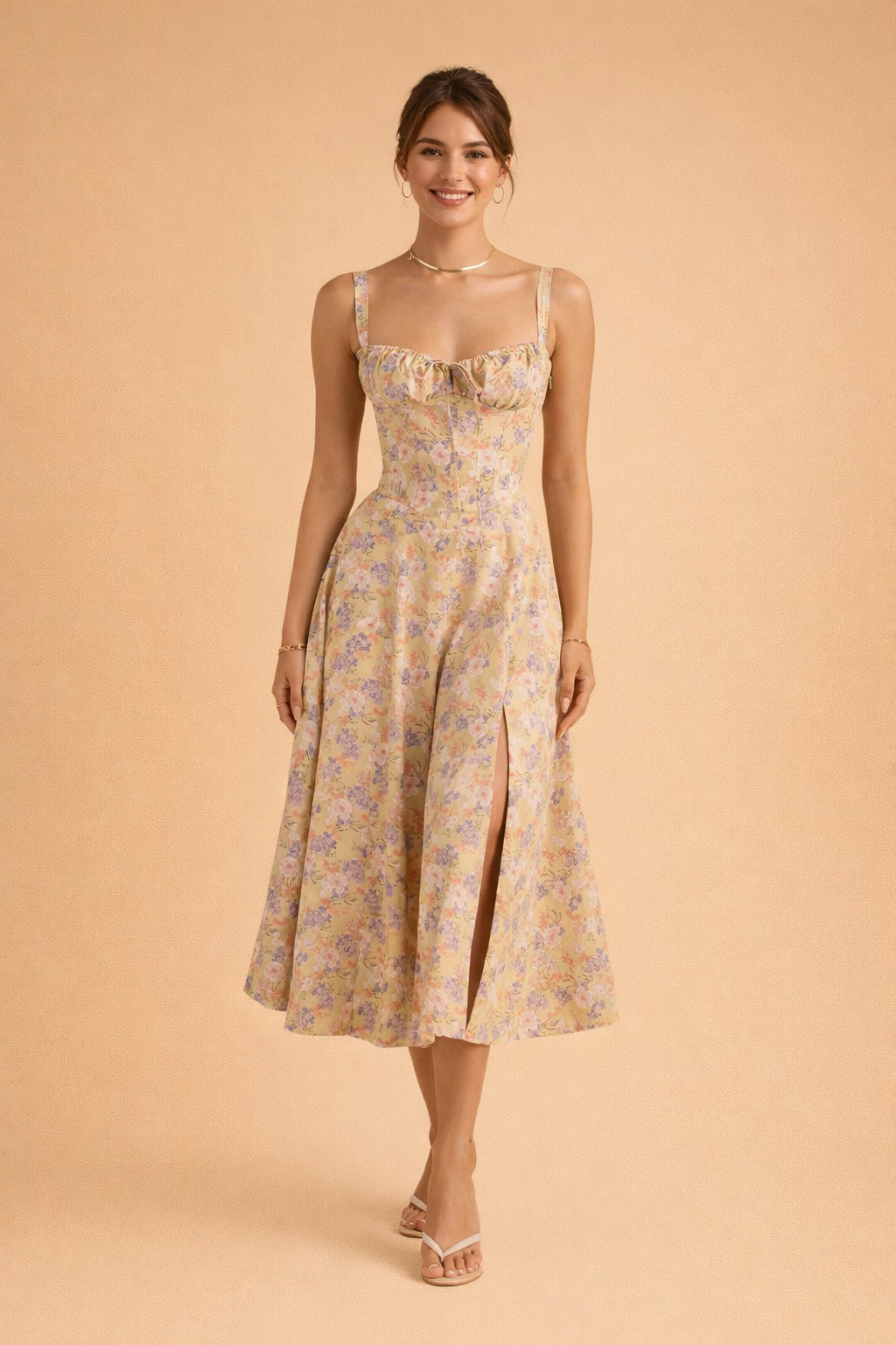 Elegantes Taillenkleid mit Korsett-Stil und verstellbarer Schnürung für Damen 0