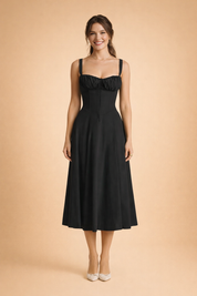 Elegantes Taillenkleid mit Korsett-Stil und verstellbarer Schnürung für Damen 1