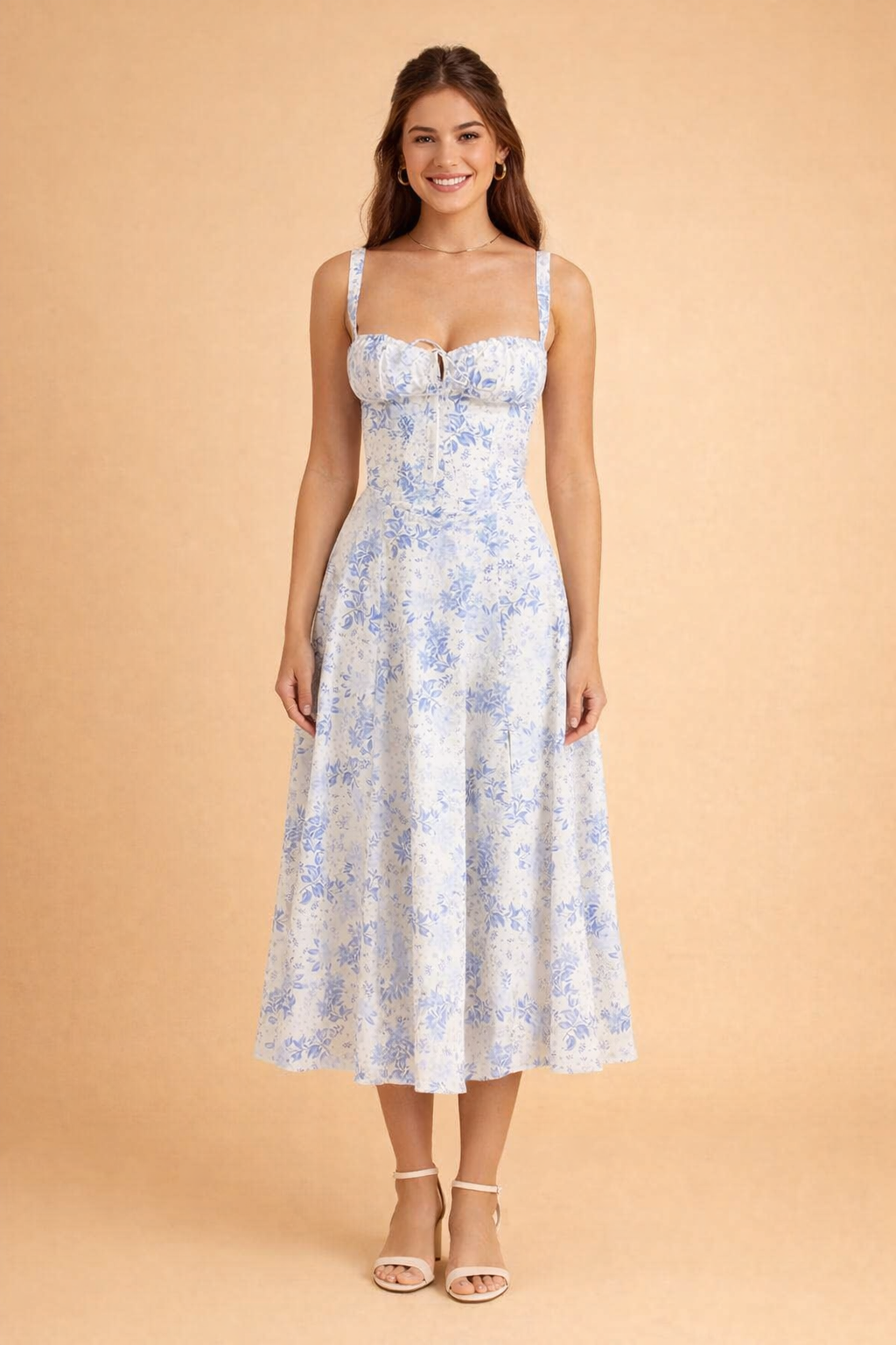 Elegantes Taillenkleid mit Korsett-Stil und verstellbarer Schnürung für Damen 3