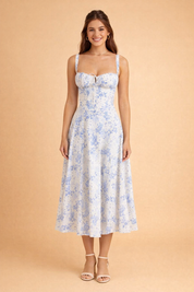 Elegantes Taillenkleid mit Korsett-Stil und verstellbarer Schnürung für Damen 3