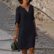 Elegantes V-Ausschnitt-Kleid für Frauen – Vielseitig und schmeichelhaft 1
