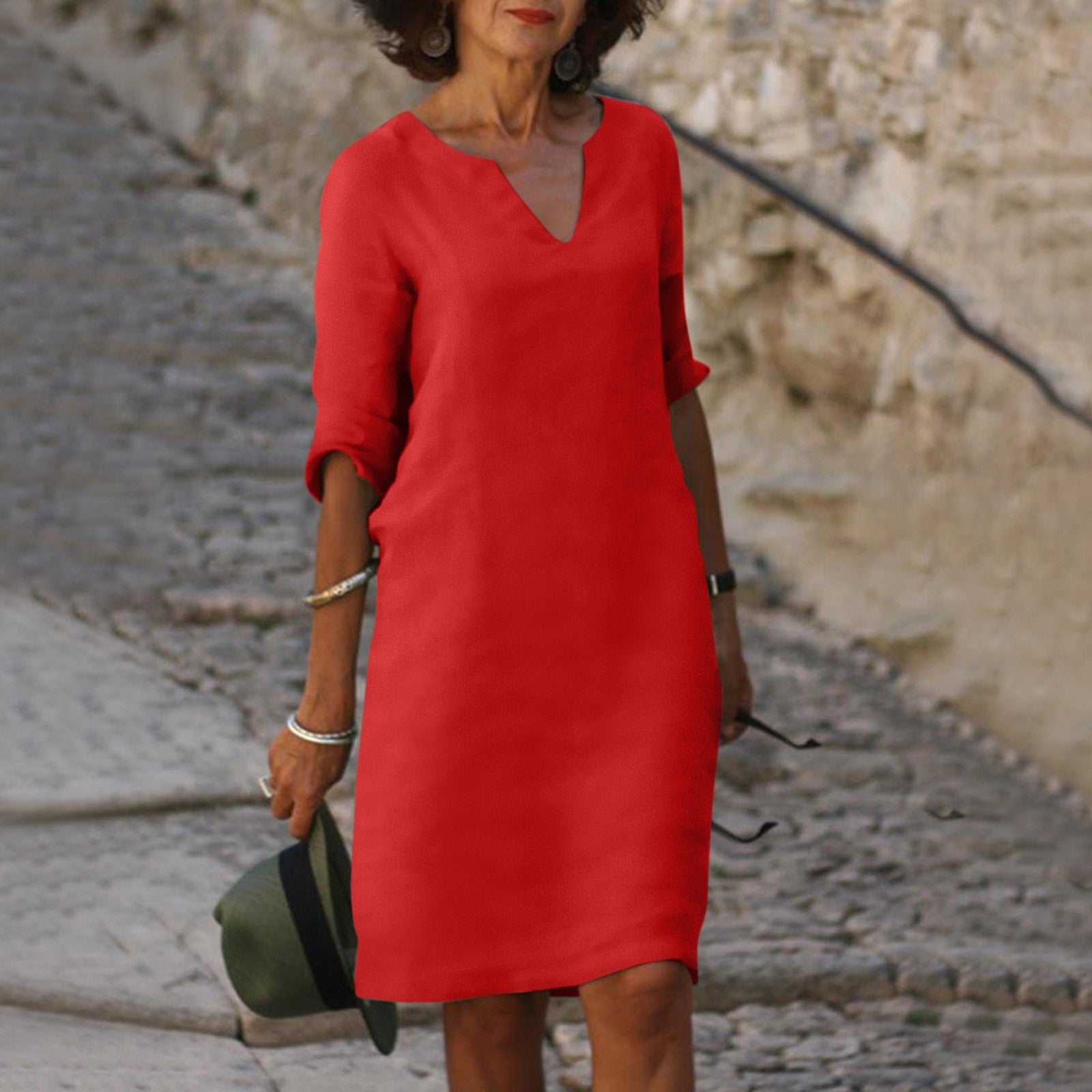 Elegantes V-Ausschnitt-Kleid für Frauen – Vielseitig und schmeichelhaft 5