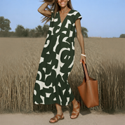 Elegantes V-Ausschnitt Kleid für Frauen – Fließendes Design für jeden Anlass 0