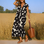Elegantes V-Ausschnitt Kleid für Frauen – Fließendes Design für jeden Anlass 3