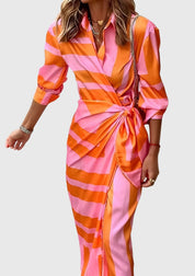 Elegantes Wickelkleid für Frauen – Stilvolles Sommerkleid mit modernem Druck 0