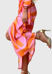 Elegantes Wickelkleid für Frauen – Stilvolles Sommerkleid mit modernem Druck 3