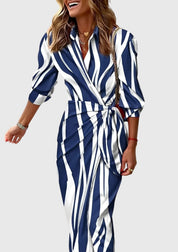 Elegantes Wickelkleid für Frauen – Stilvolles Sommerkleid mit modernem Druck 9