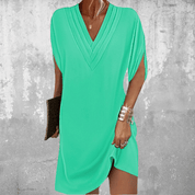 Elegantes bauchbedeckendes Kleid für Frauen - Sommerkleid mit V-Ausschnitt 3