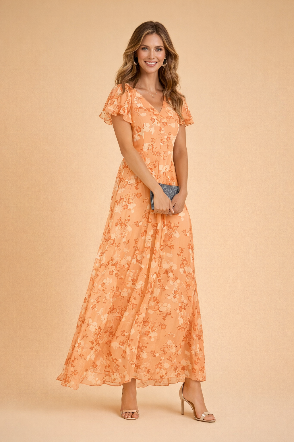 Elegantes florales Midikleid für Damen mit schmeichelhafter Passform 0