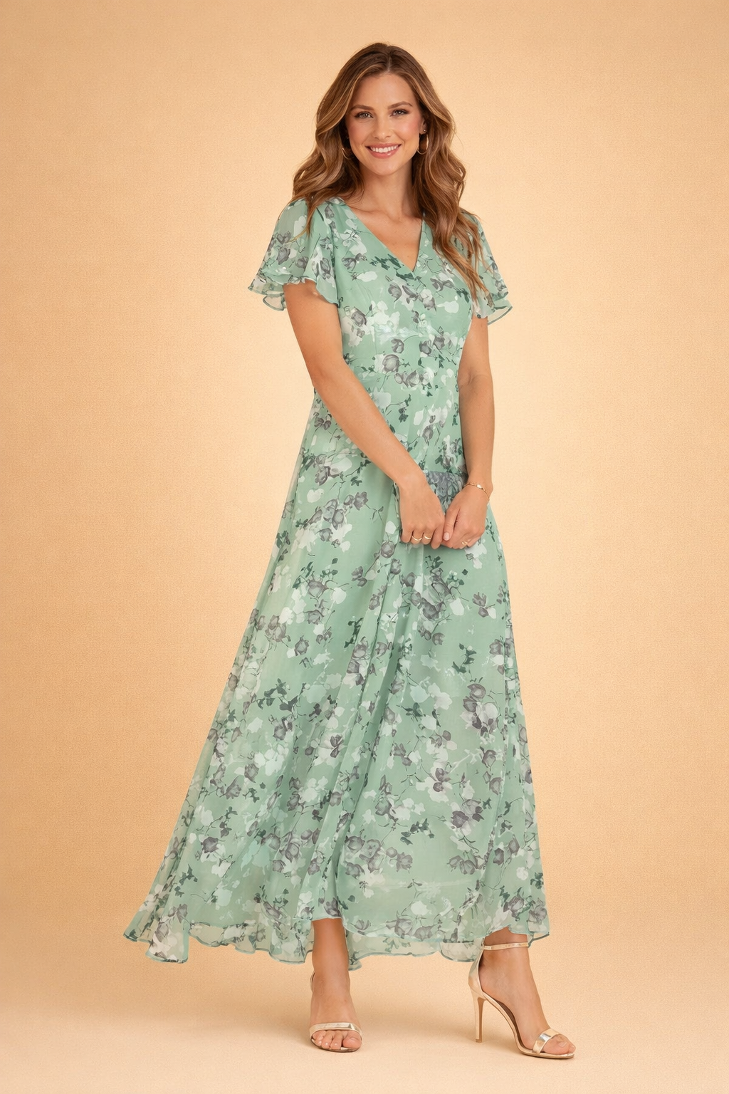 Elegantes florales Midikleid für Damen mit schmeichelhafter Passform 3