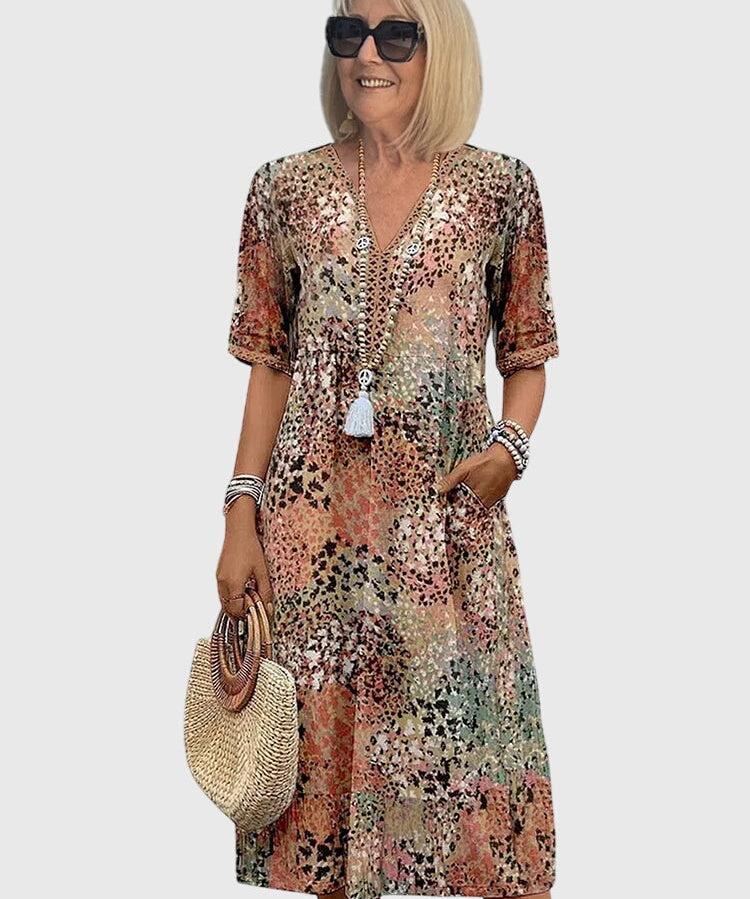 Elegantes florales Midikleid für Frauen - Perfekt für Sommeranlässe 0