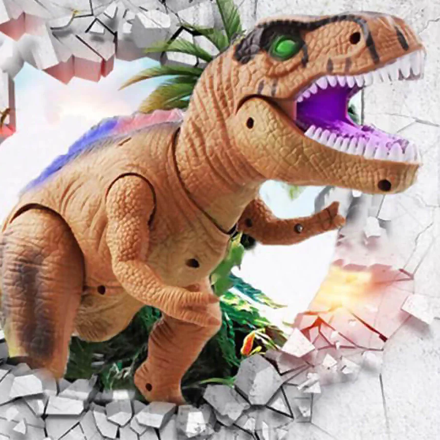 Elektrisch ferngesteuerter Dinosaurier – Realistisches, laufendes und brüllendes Dino-Spielzeug mit LED-Beleuchtung 2